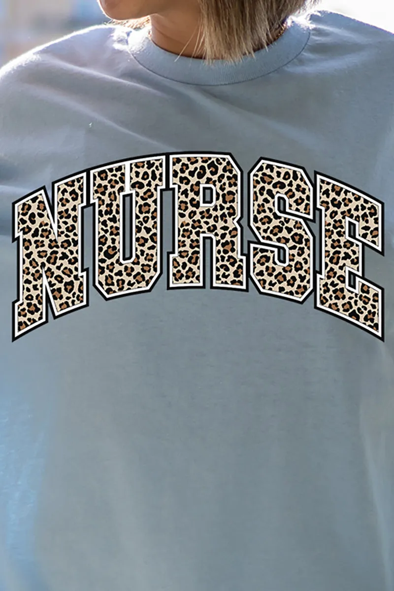 Arched Nurse Leopard Dri-Power 50/50 Tee