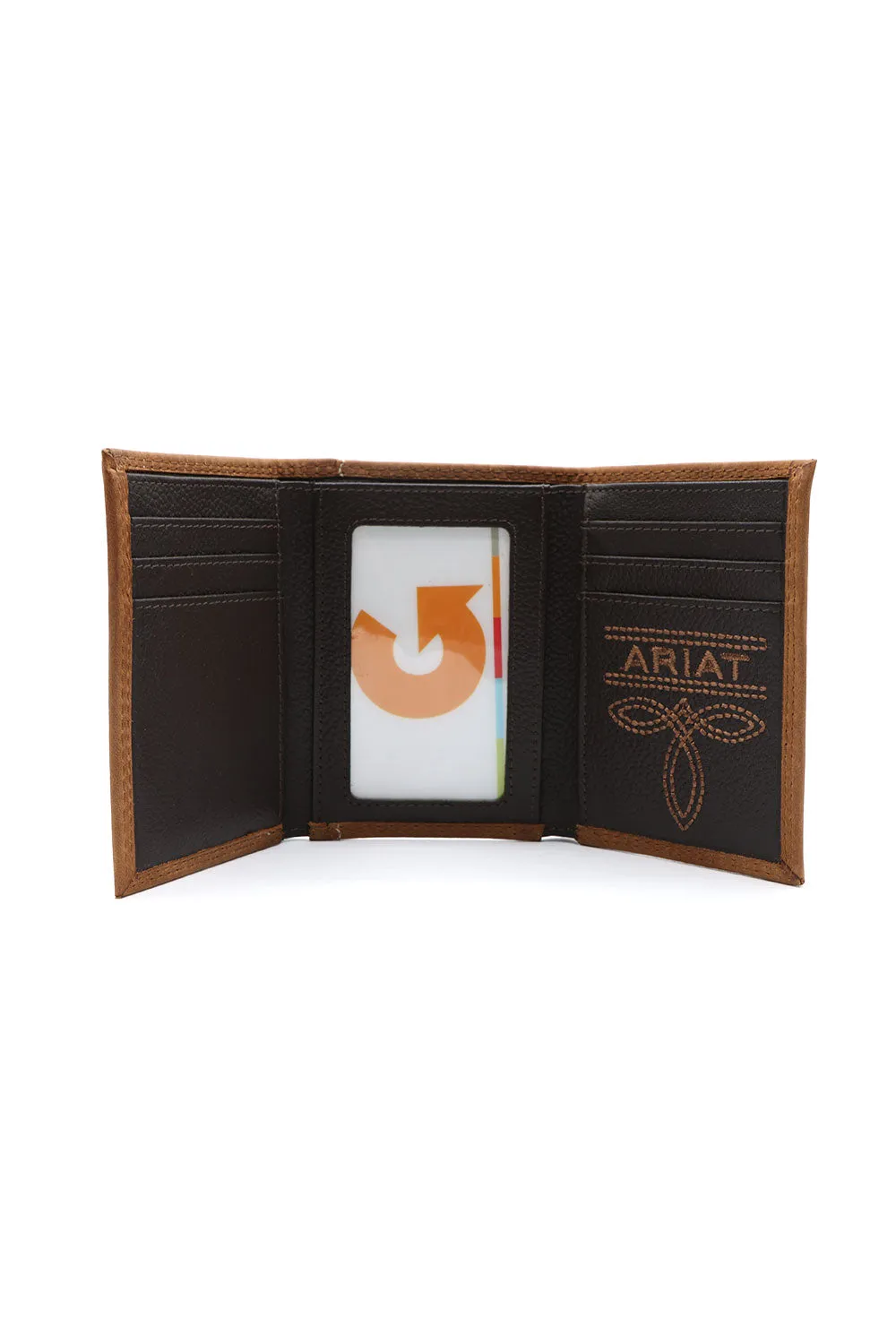Ariat Tri-Fold Embroidered Wallet in Brown | A3548144-BROWN