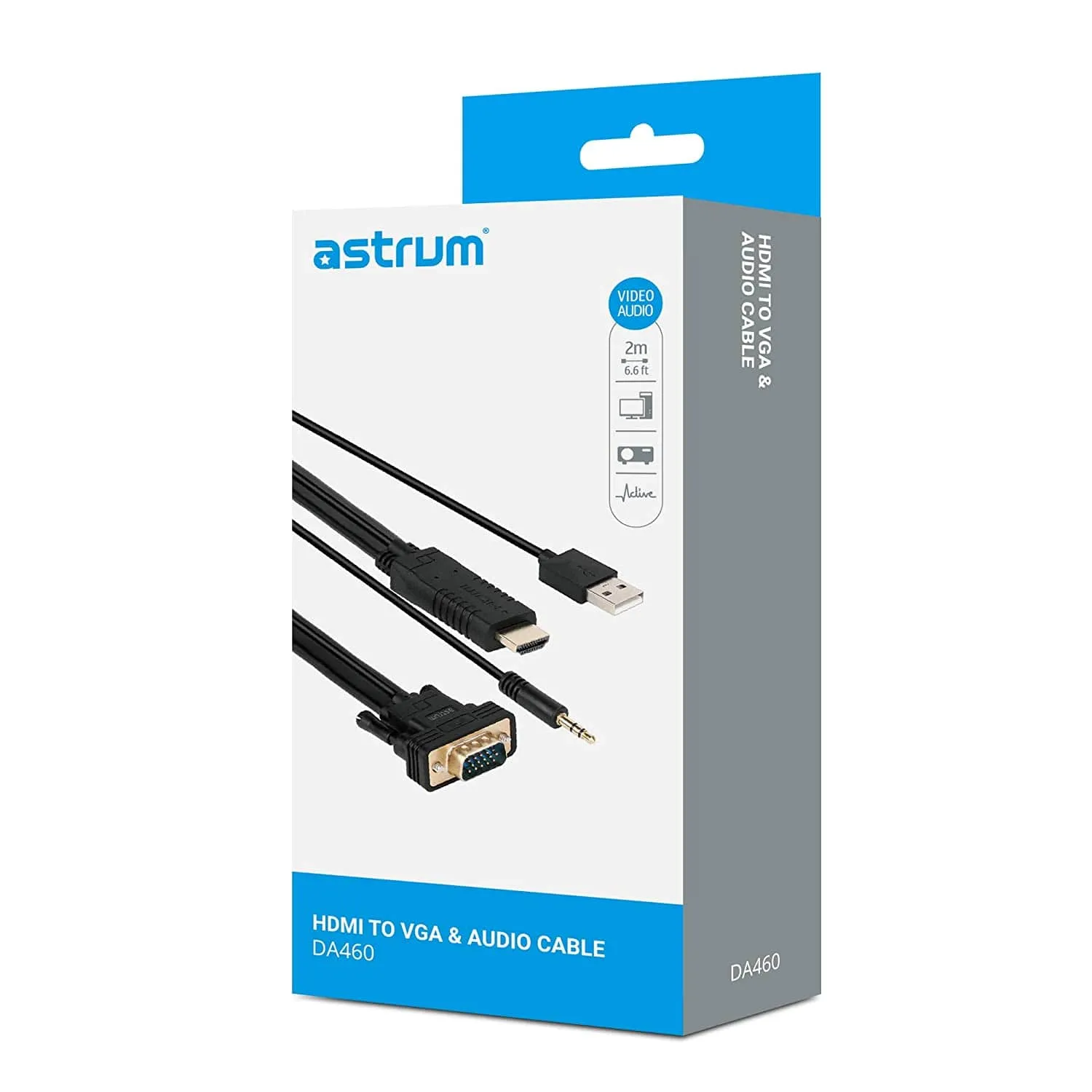 Astrum DA460 HDMI Male to VGA Male   Audio Cable 2 m - Black