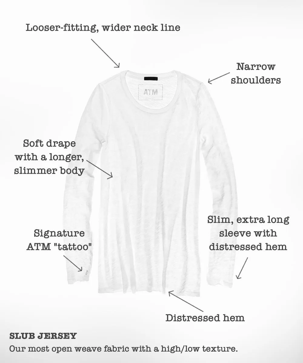 ATM - Slub Jersey Long Sleeve Destroyed Wash Tee