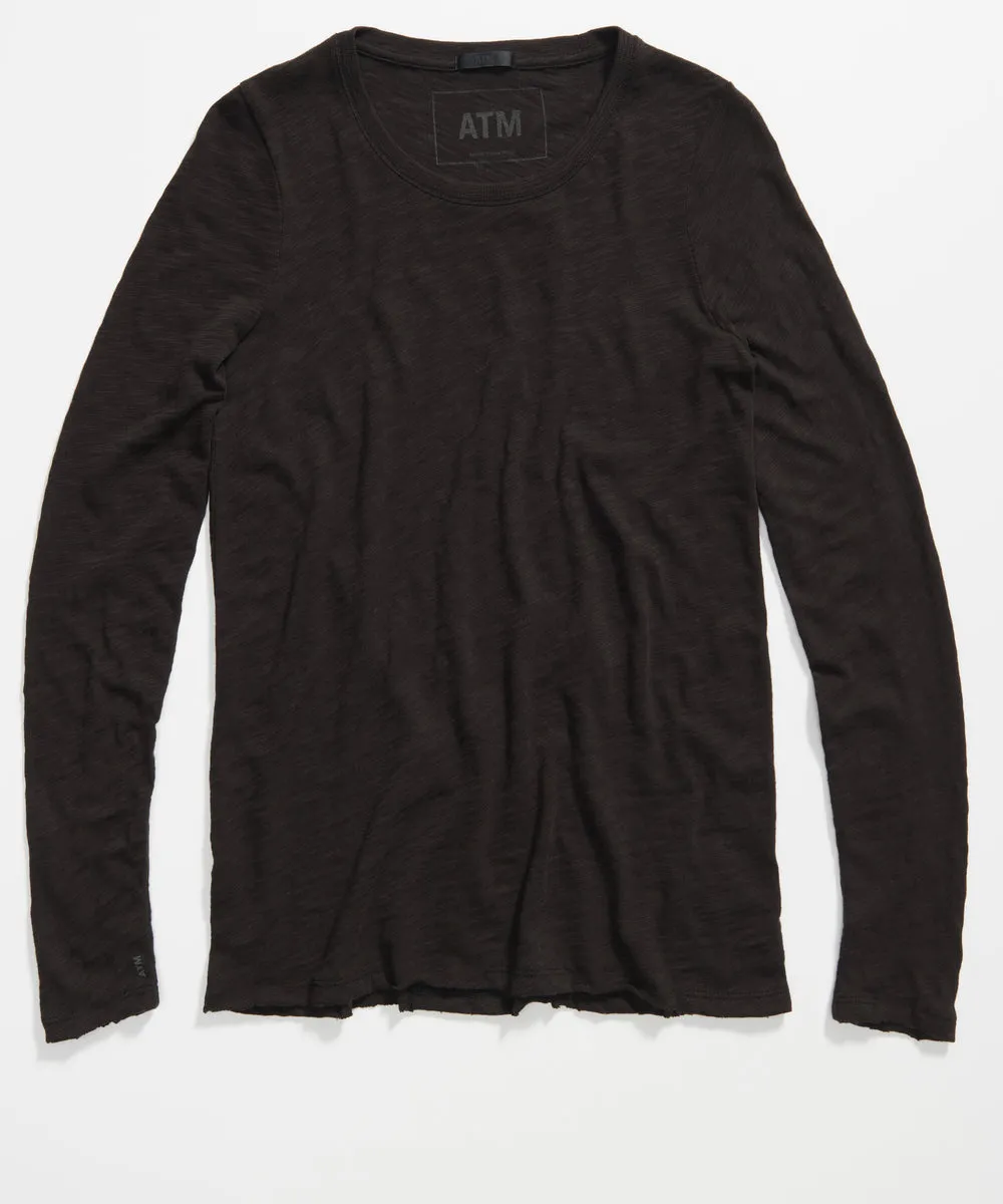 ATM - Slub Jersey Long Sleeve Destroyed Wash Tee