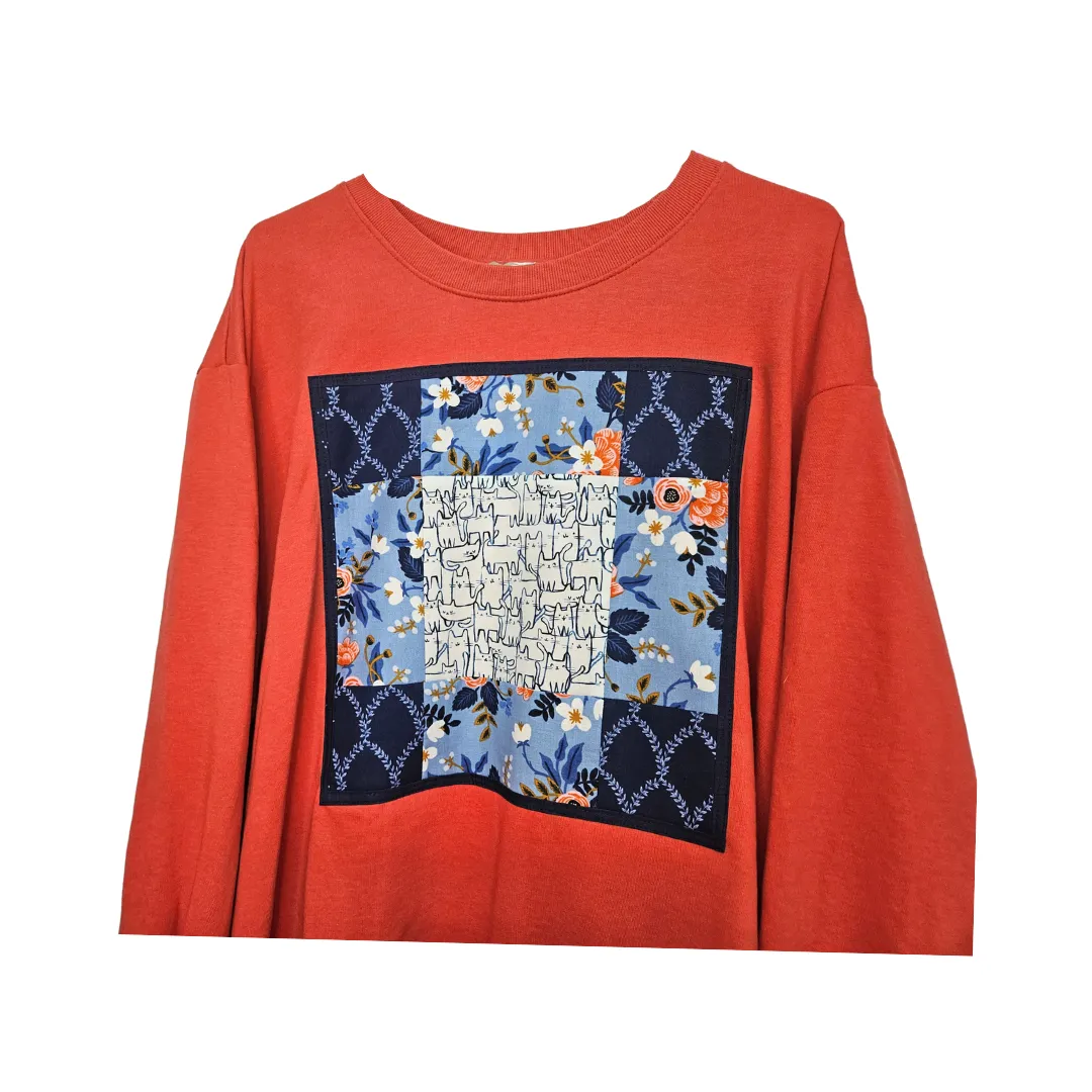 Autumn Breeze Patchwork Crewneck  (Size XXL)