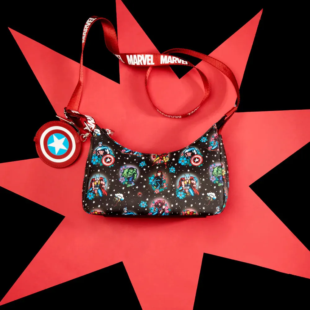 Avengers Floral Tattoo Shoulder Bag