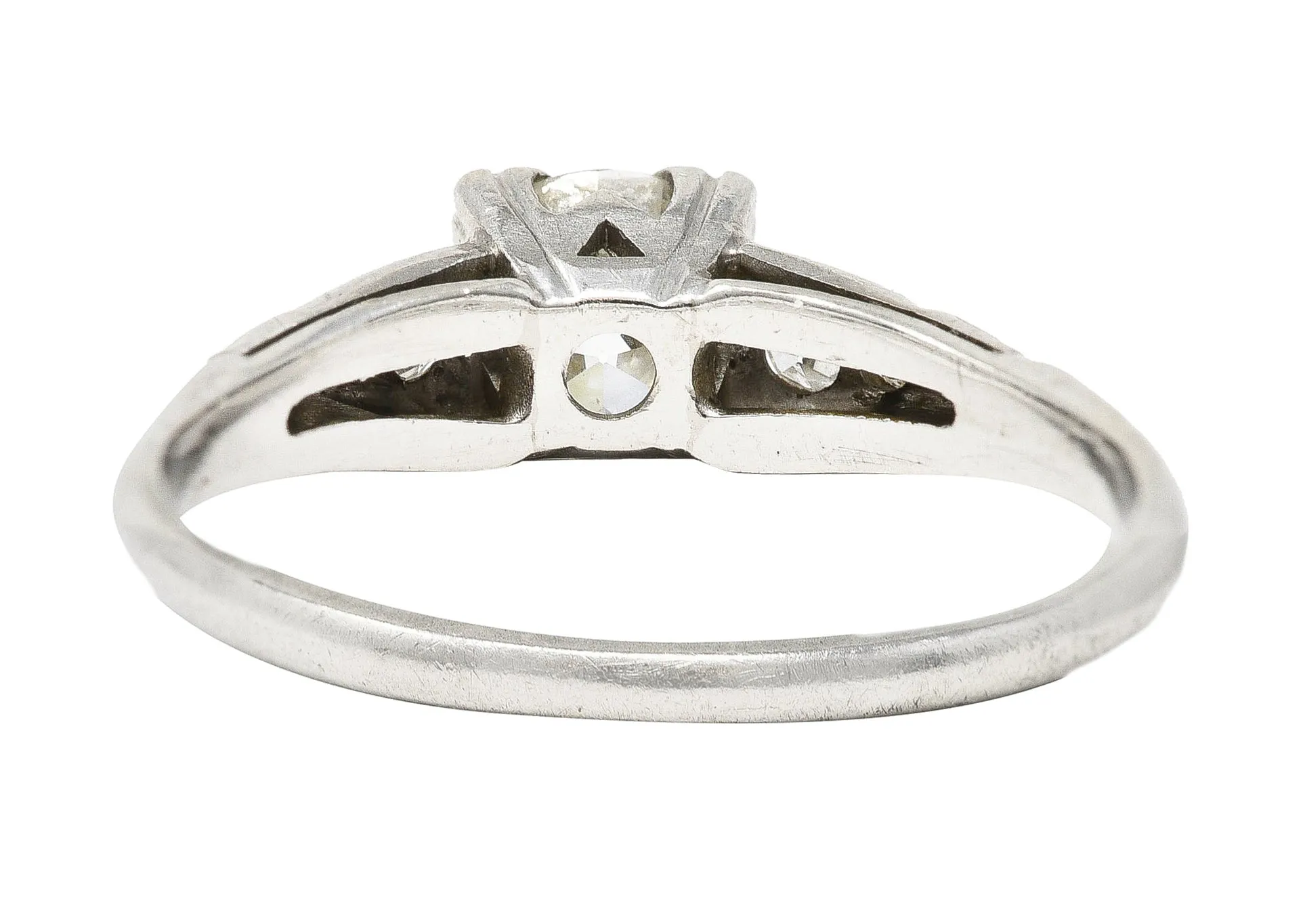 Baskin Bros. Art Deco 0.60 CTW Old European Cut Diamond Platinum Vintage Engagement Ring