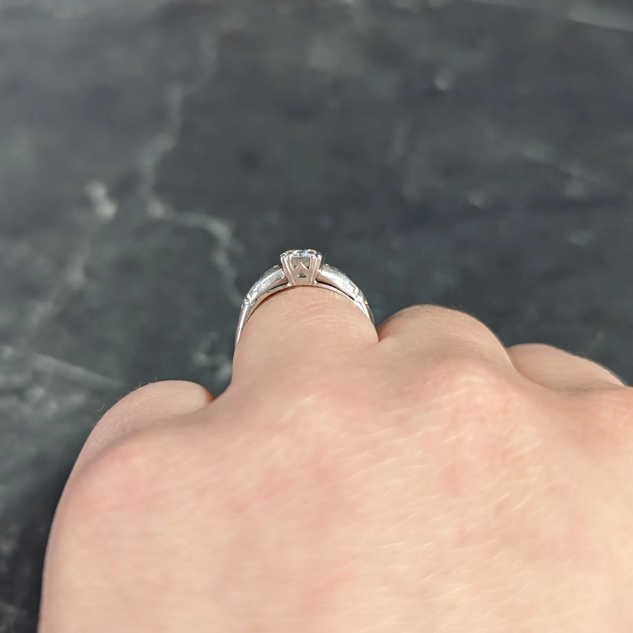 Baskin Bros. Art Deco 0.60 CTW Old European Cut Diamond Platinum Vintage Engagement Ring