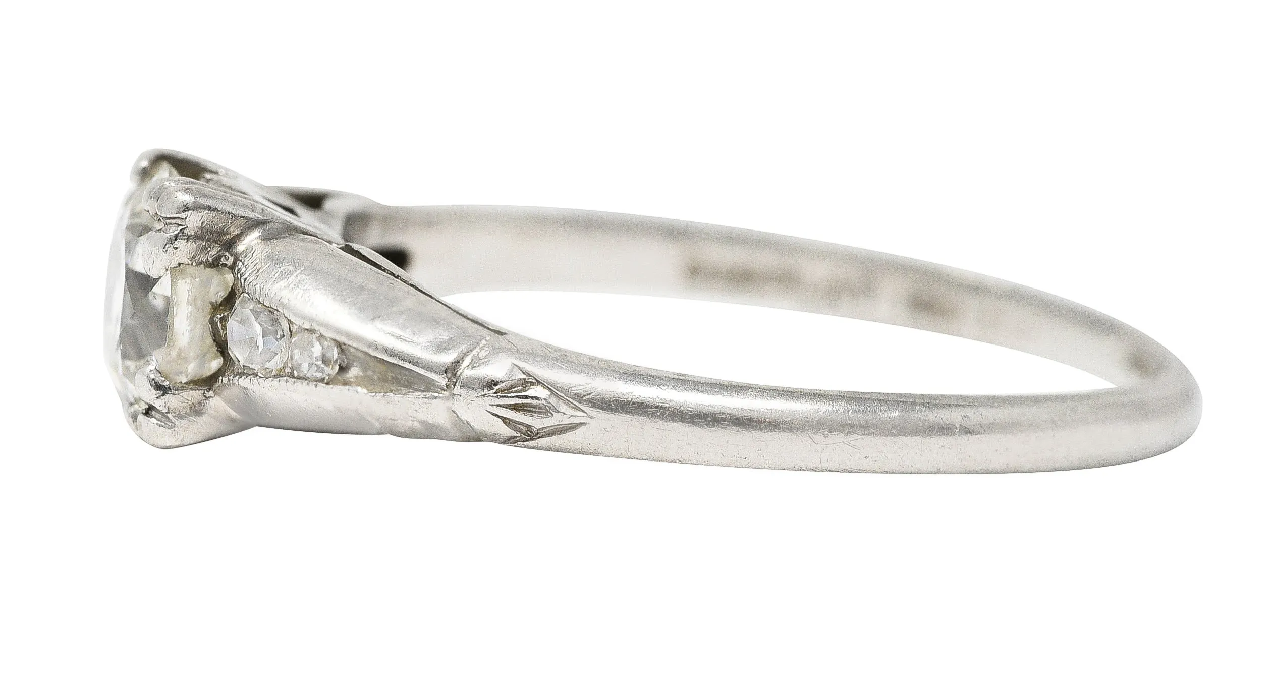 Baskin Bros. Art Deco 0.60 CTW Old European Cut Diamond Platinum Vintage Engagement Ring