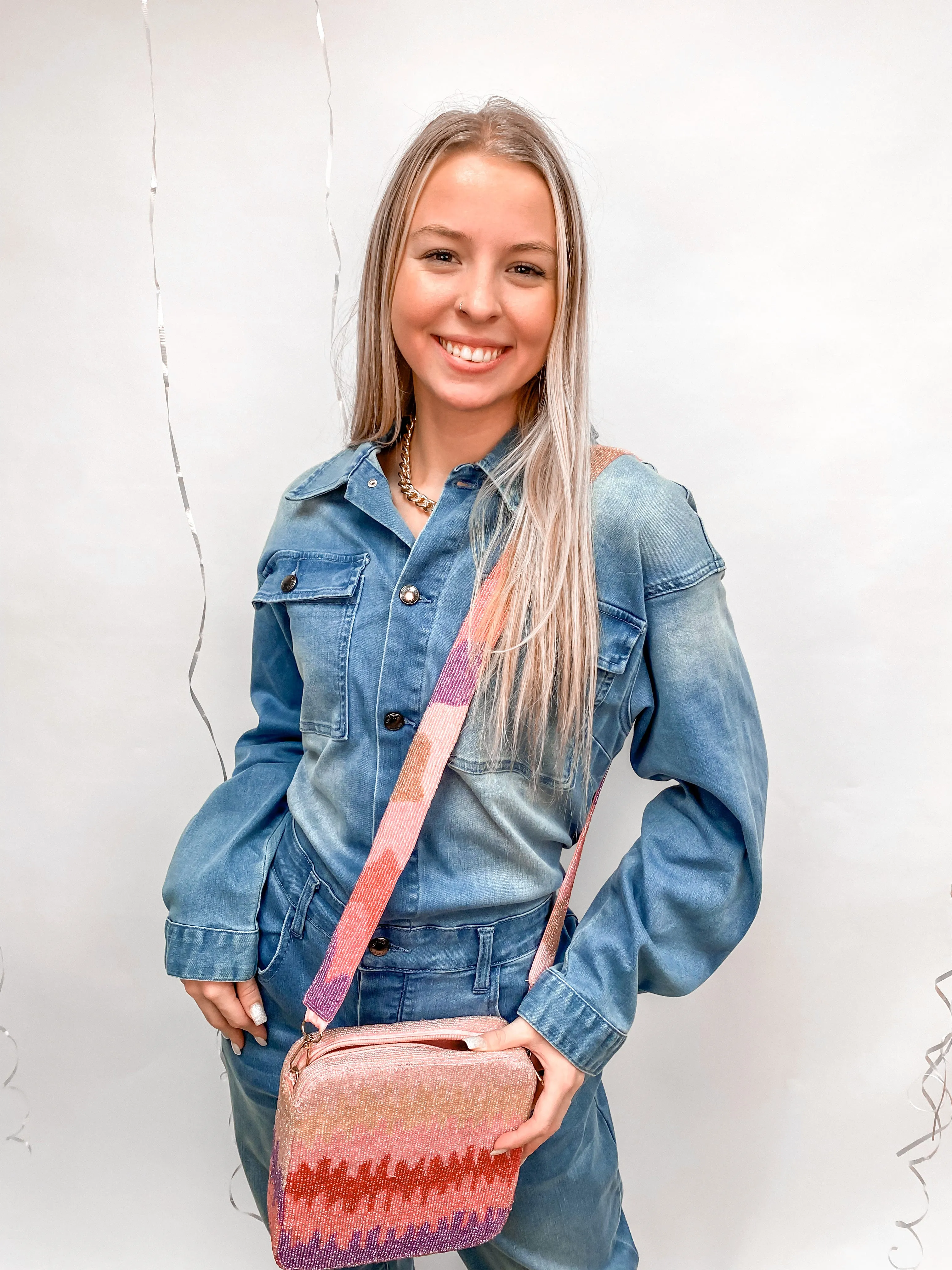 Beaded Box Crossbody Bag