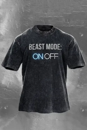 Beast Mode: On Printed Men's Washed T-Shirt