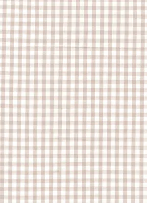 Beige Gingham Polycotton 1/4" Checked Fabric Select Size 112cm Wide