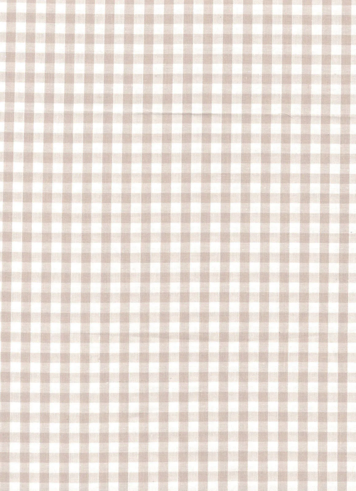Beige Gingham Polycotton 1/4" Checked Fabric Select Size 112cm Wide