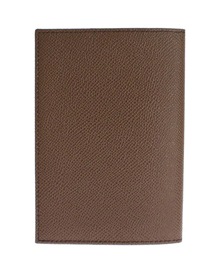 Beige Leather ID Passport Wallet Holder