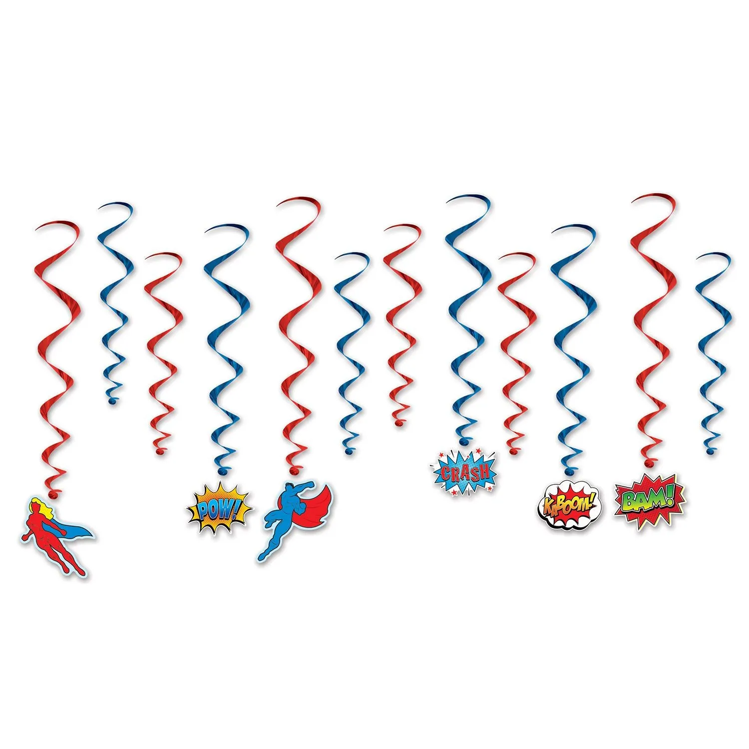 Beistle Hero Whirls (12/pkg) - Party Supply Decoration for Heroes