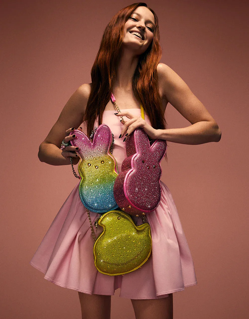 Betsey Johnson x Peeps® Kitsch Rhinestone Bunny Crossbody Bag Rainbow