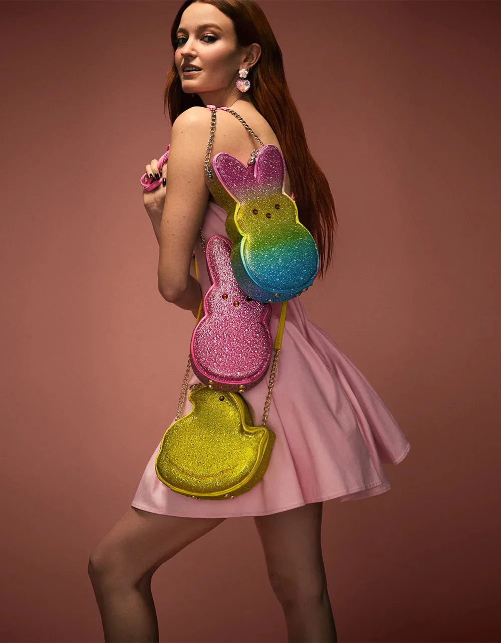 Betsey Johnson x Peeps® Kitsch Rhinestone Bunny Crossbody Bag Rainbow