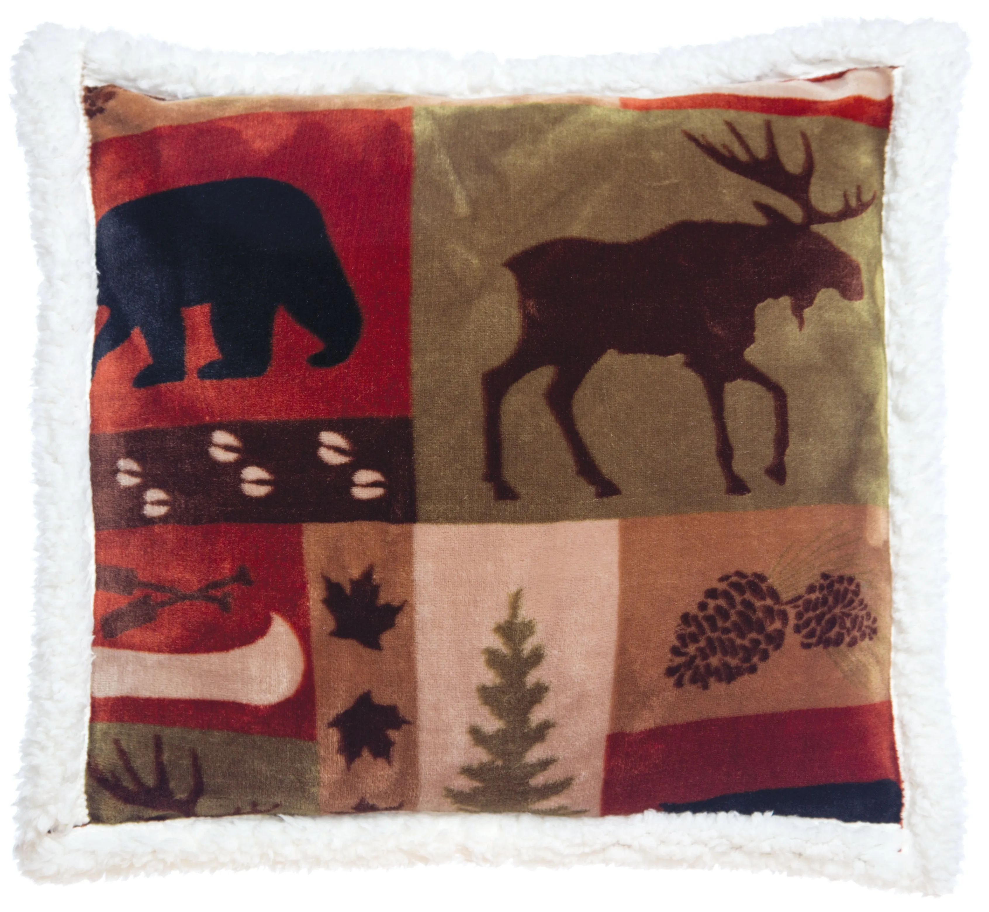 BGJP525-P Plush Pillow "Patchwork Lodge"