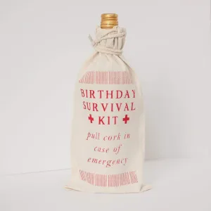 birthday survival kit, birthday wine gift bag, funny gift bag