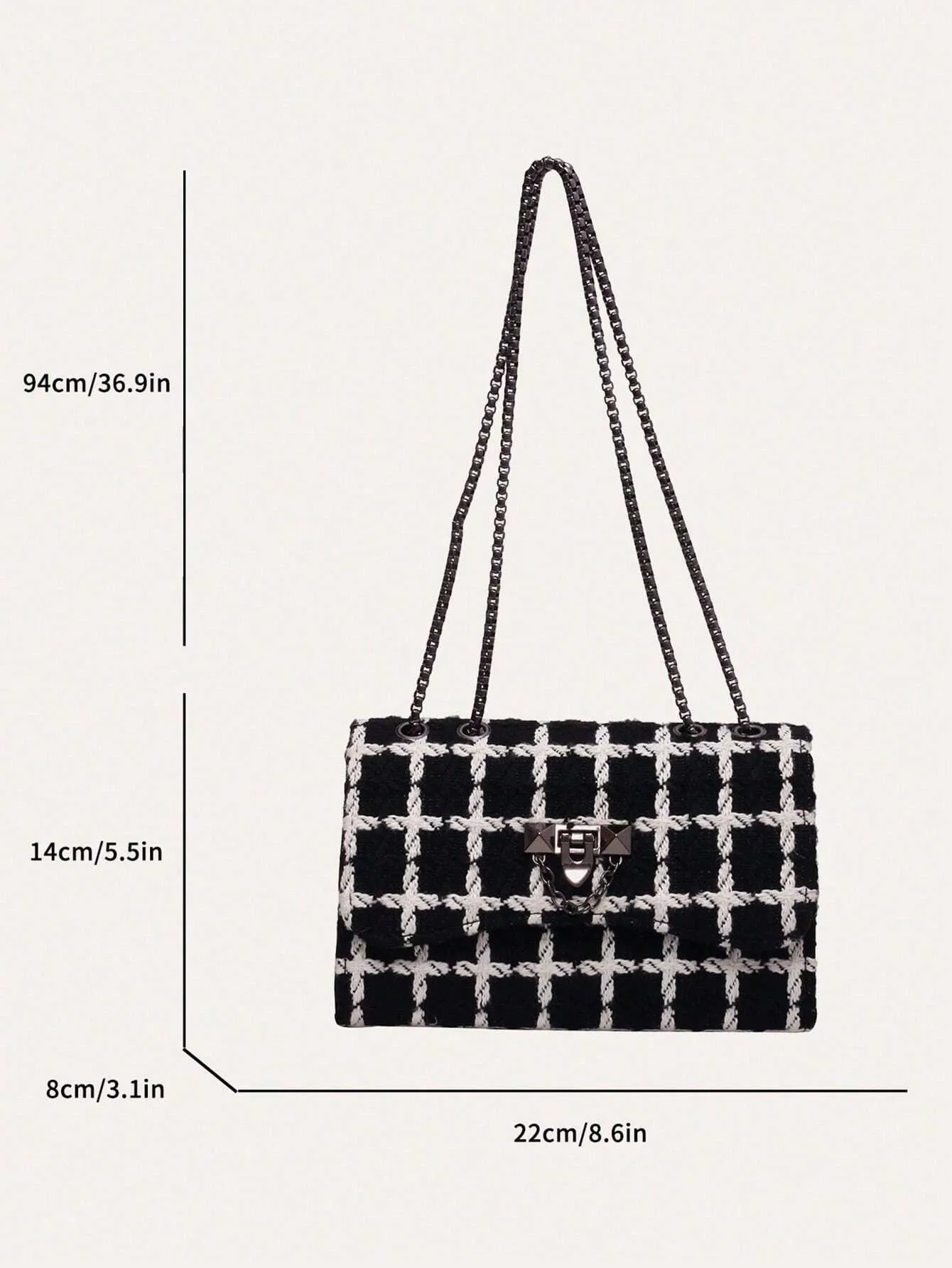 Black And White Houndstooth Shoulder Bag