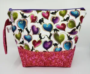 Black Cats in Pink - Project Bag - Medium