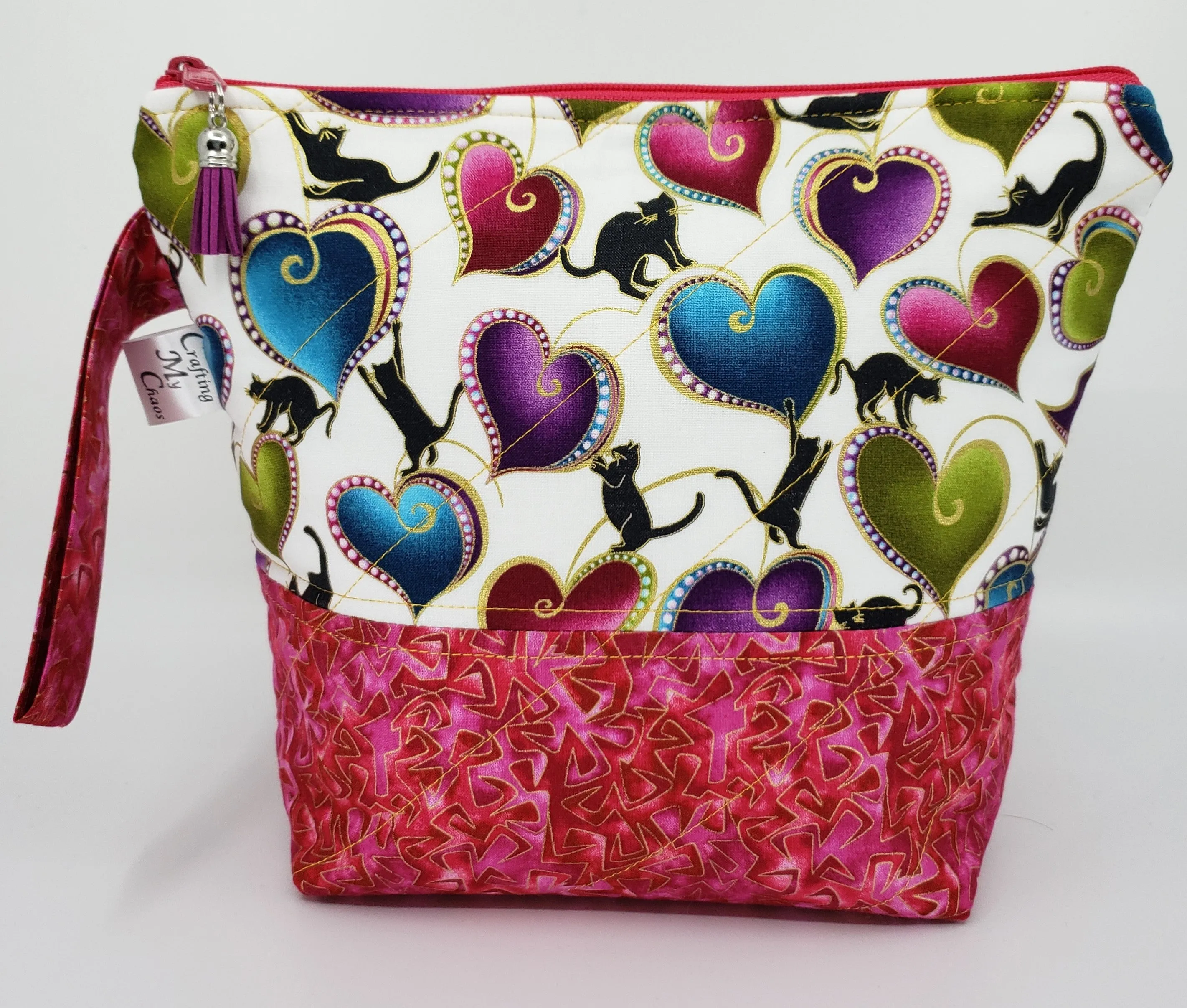 Black Cats in Pink - Project Bag - Small