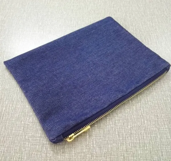 Blank Denim Makeup Bag