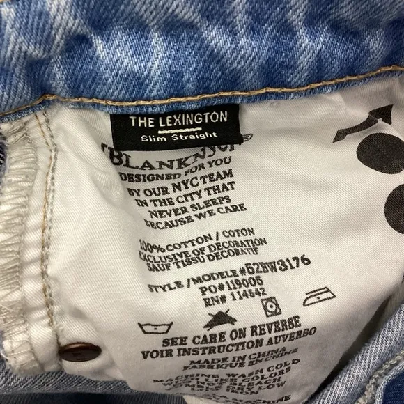 Blank NYC The Lexington Slim Straight Size 29 NWT