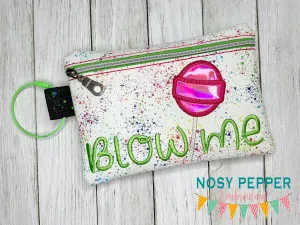 Blow Me applique ITH Bag (4 sizes available) machine embroidery design DIGITAL DOWNLOAD