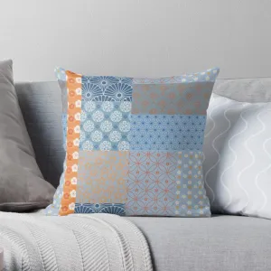 Blue and Orange Square Pillow