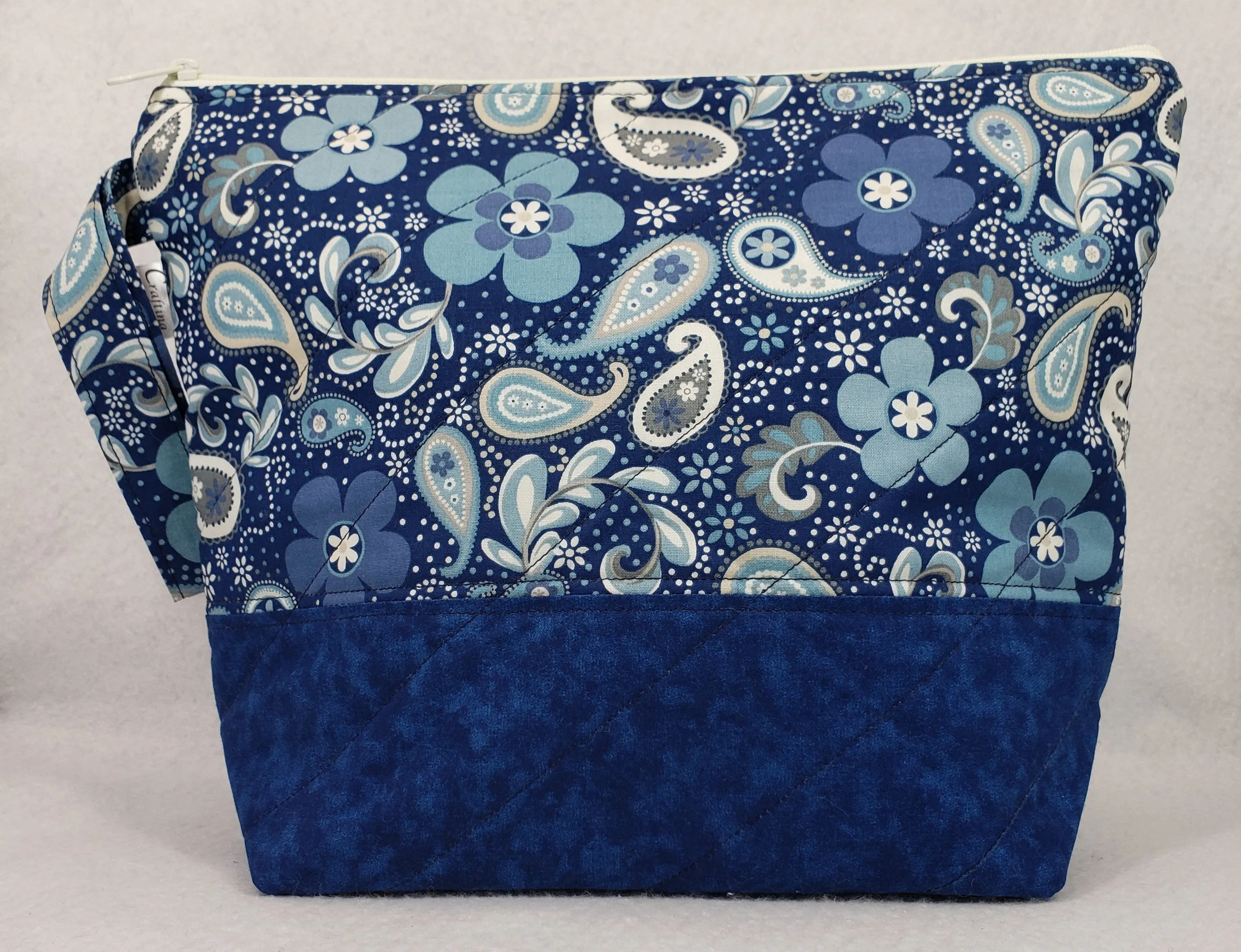 Blue Paisley - Project Bag - Medium