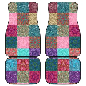 Boho Patchwork Design 02 Front And Back Car Mats (Set Of 4)