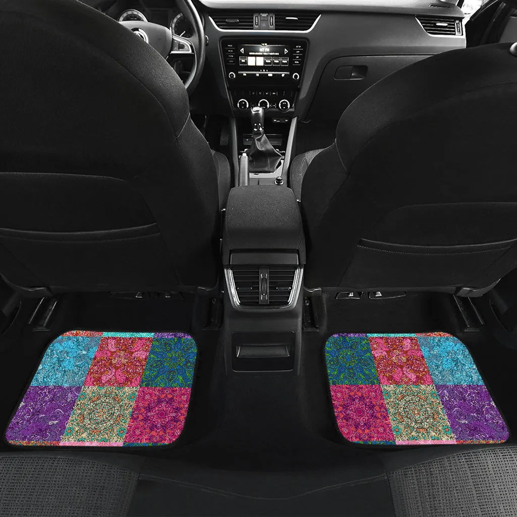 Boho Patchwork Design 02 Front And Back Car Mats (Set Of 4)
