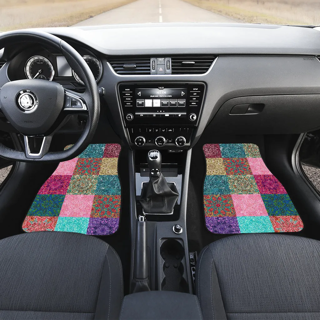 Boho Patchwork Design 02 Front And Back Car Mats (Set Of 4)