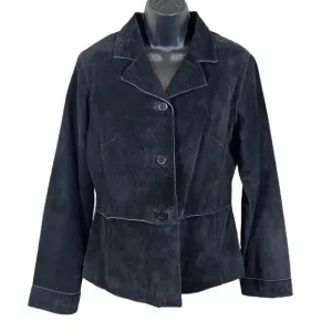 Brandon Thomas black suede leather jacket