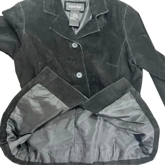 Brandon Thomas black suede leather jacket