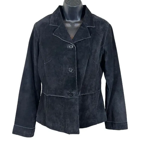 Brandon Thomas black suede leather jacket
