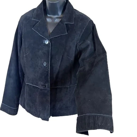 Brandon Thomas black suede leather jacket