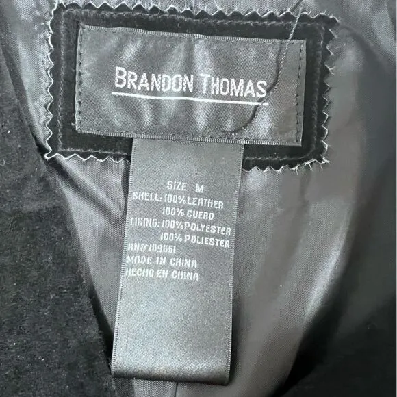 Brandon Thomas black suede leather jacket