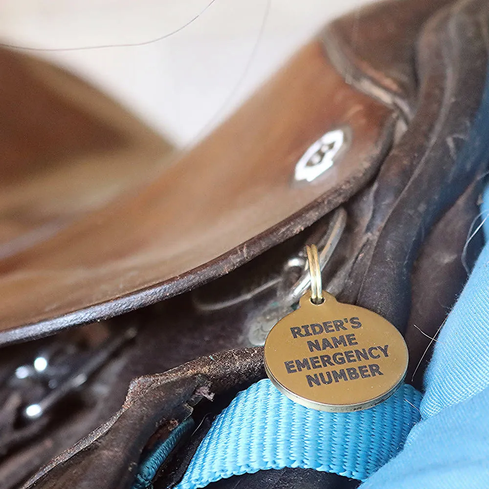 Brass Saddle ID Tag. Please read instructions below before filling out the details
