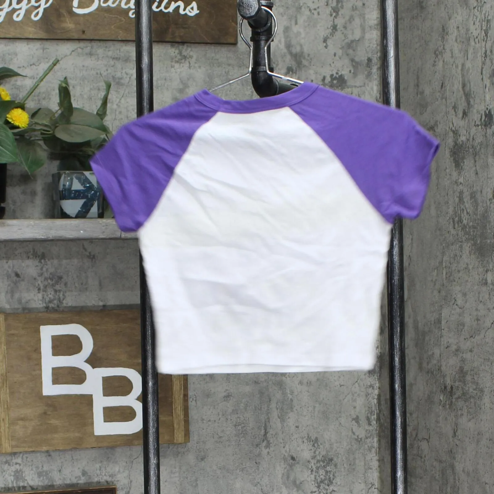 Bratz Women's Ringer Short Sleeve Cropped Graphic T-Shirt White / Purple S