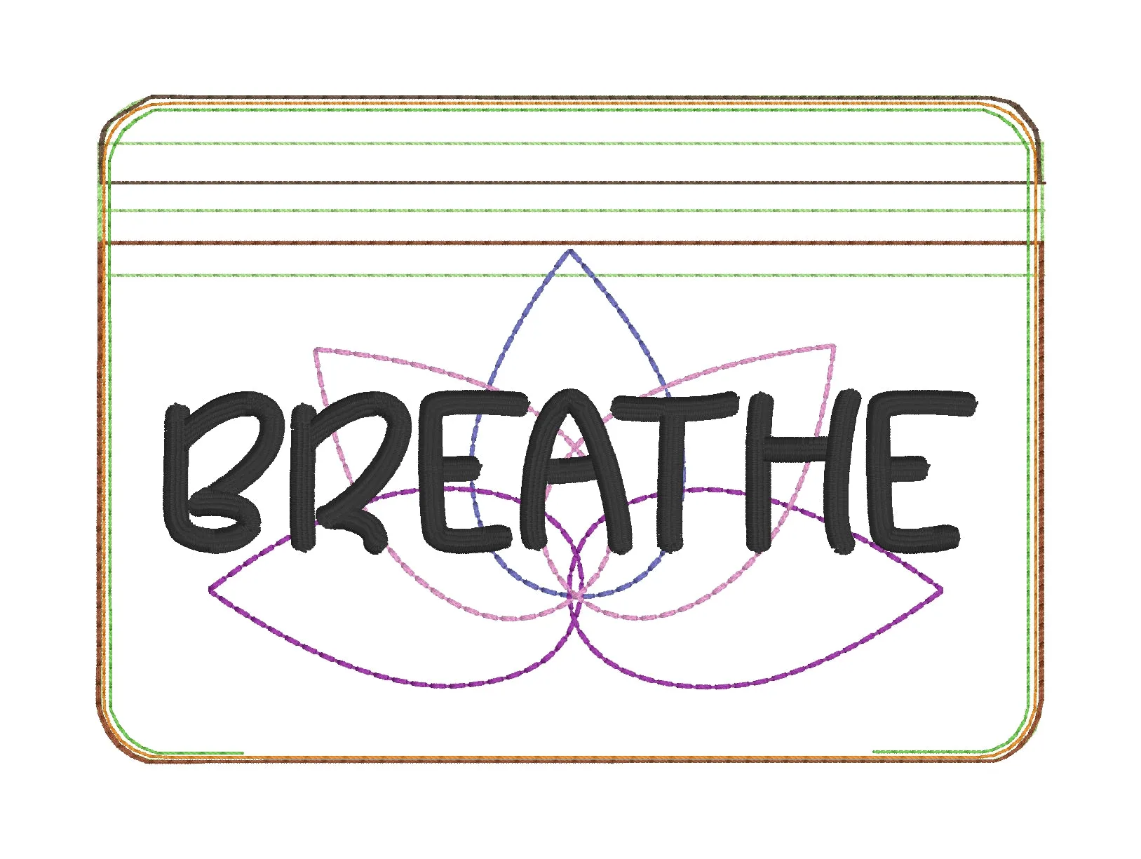 Breathe ITH bag (choose from 4 sizes) machine embroidery design DIGITAL DOWNLOAD