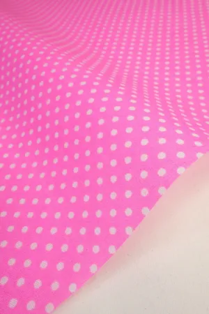 Bright Pink Spots Polycotton Children Fabric Sold By Half A Metre