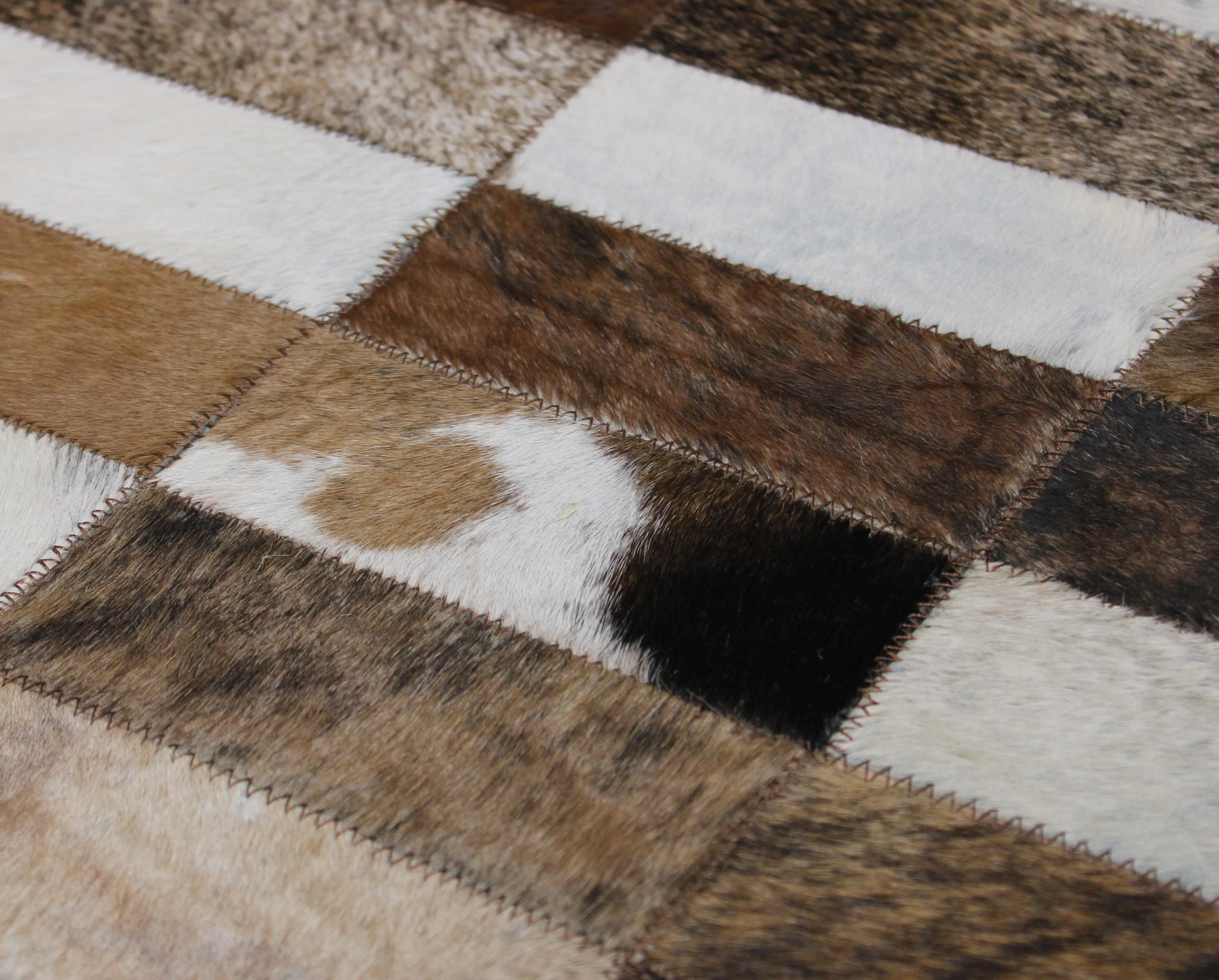 Brindle Patchwork Cowhide Rug – 55 x 35 inches - 140 x 89 cm | Premium Cowhide Patchwork Rug