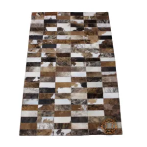 Brindle Patchwork Cowhide Rug – 55 x 35 inches - 140 x 89 cm | Premium Cowhide Patchwork Rug
