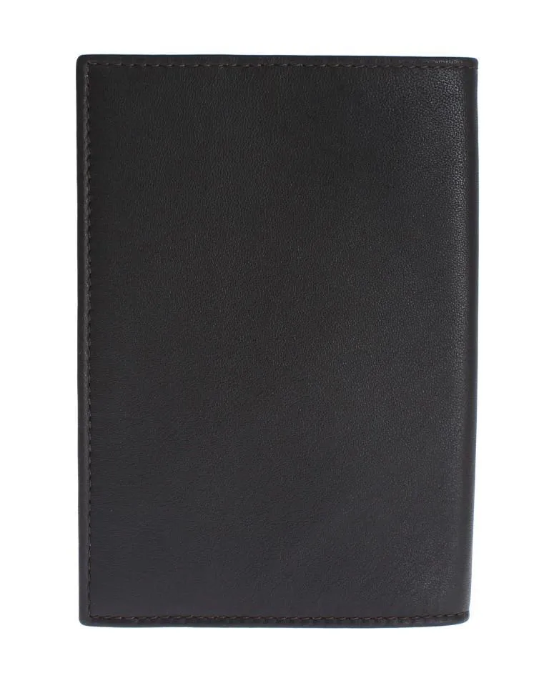 Brown Leather ID Passport Wallet Holder