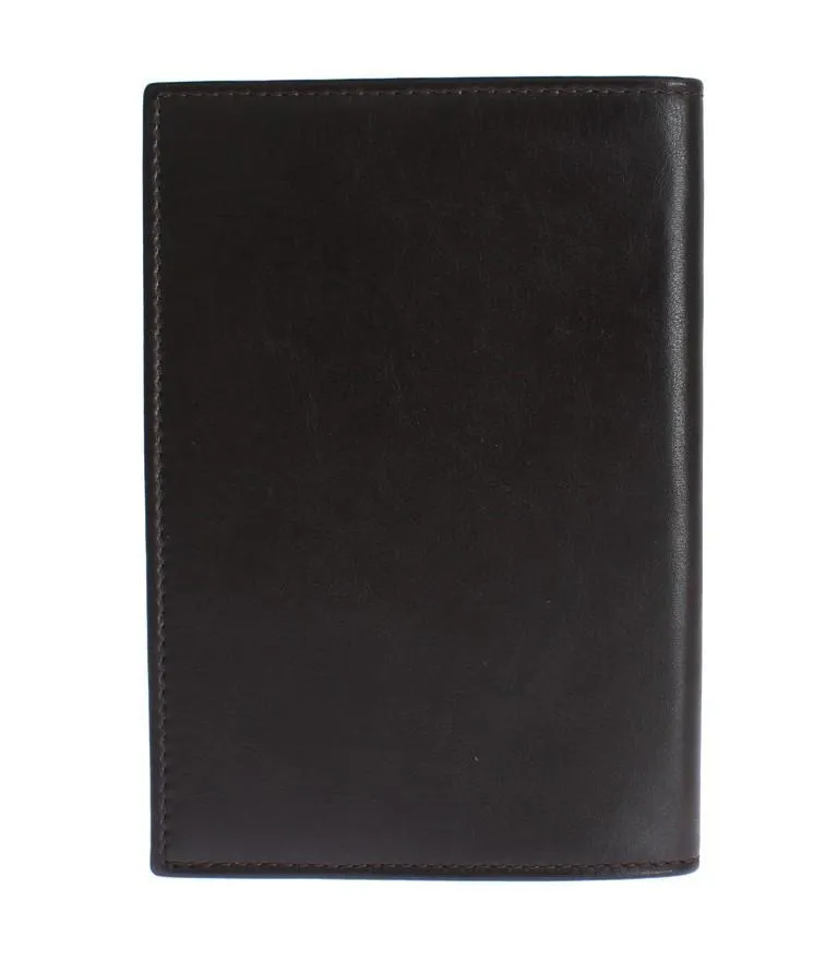Brown Leather ID Passport Wallet Holder