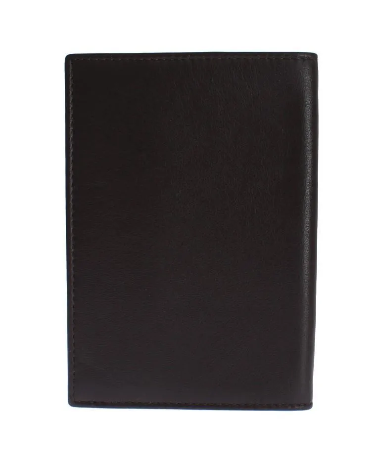 Brown Leather ID Passport Wallet Holder