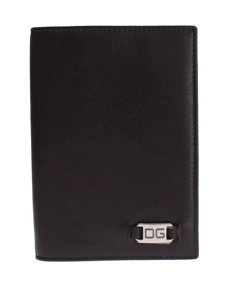 Brown Leather ID Passport Wallet Holder