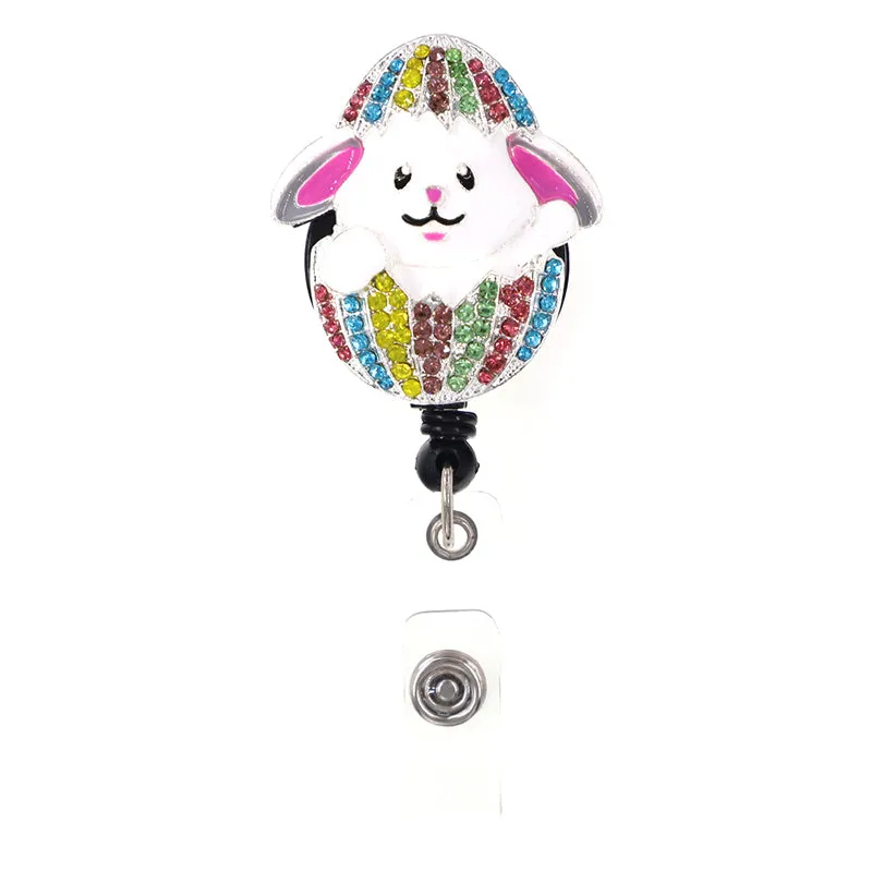 Bunny Egg Hut Badge Holder Reel