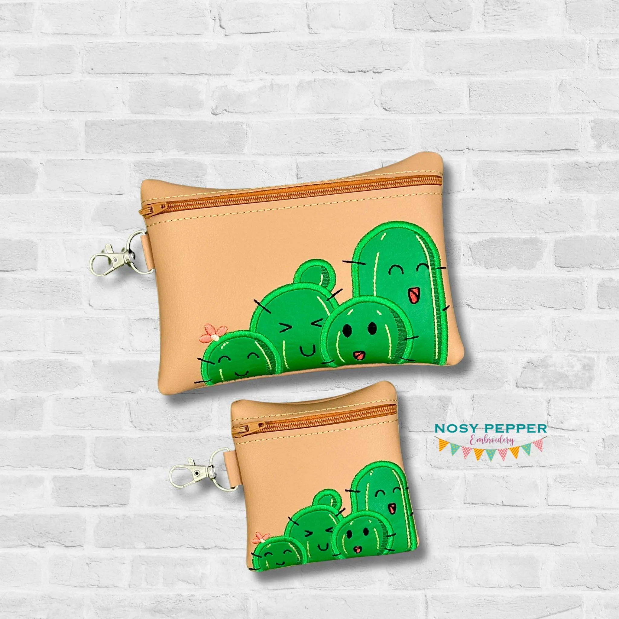 Cactus Family applique ITH Bag embroidery design (5 sizes available) July 24 Mystery Bundle DIGITAL DOWNLOAD