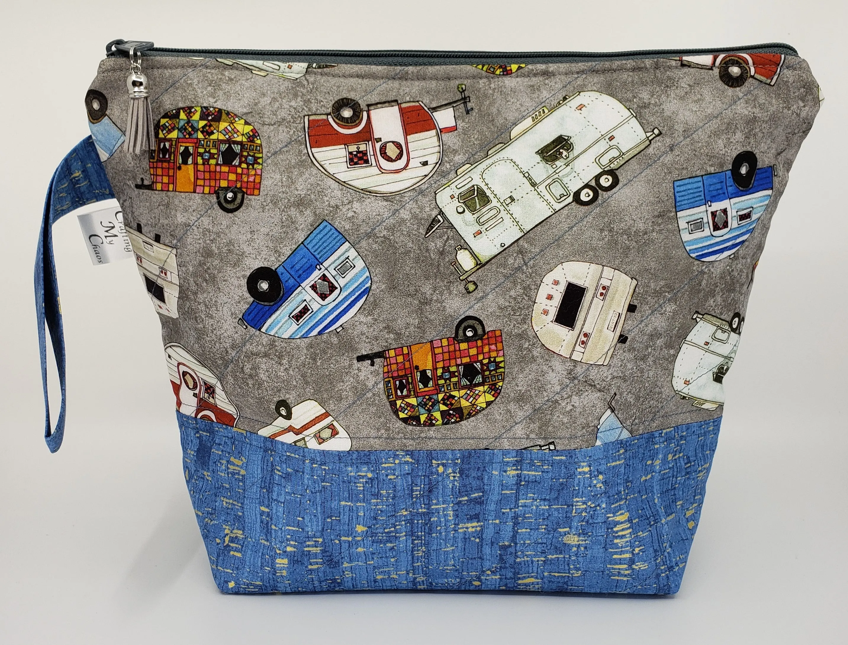 Camping (Blue) - Project Bag - Medium