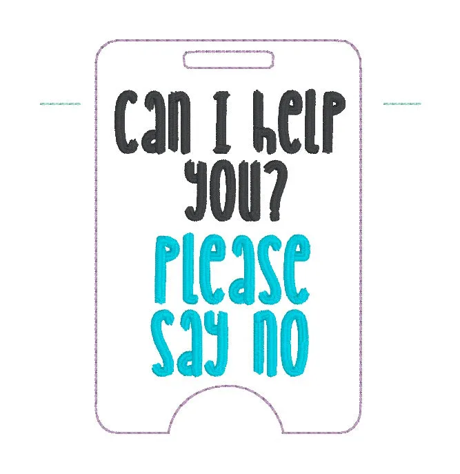 Can I Help You badge reel case machine embroidery design DIGITAL DOWNLOAD